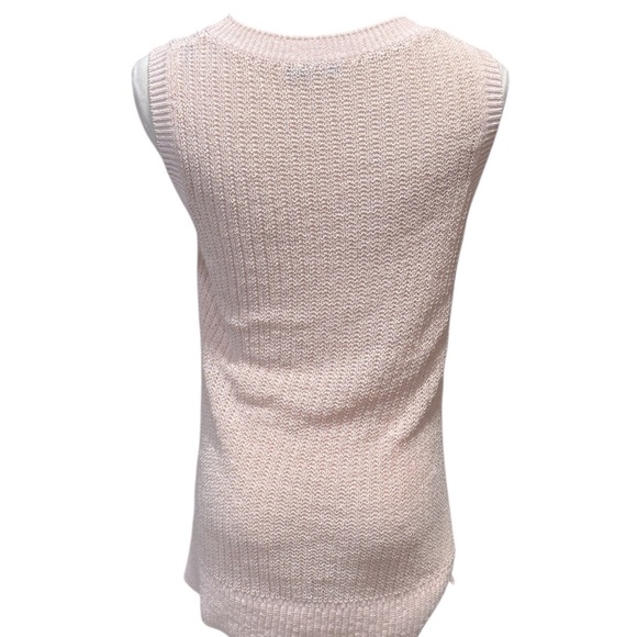 J. McLaughlin Lena Open Knit Powder Pink Sleeveless Spring Sweater Vest Women XS - Picture 6 of 11